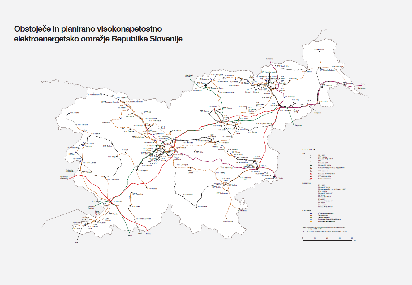 GEOGRAFSKA SHEMA OBSTOJEČEGA IN NAČRTOVANEGA EE RS